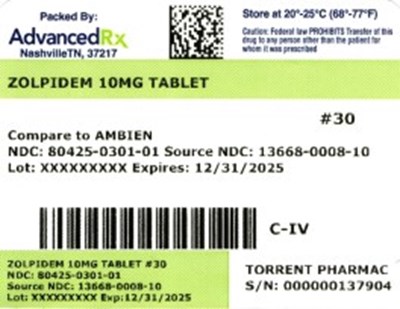 Label 1 (Zolpidem 10mg 80425 0301 01)